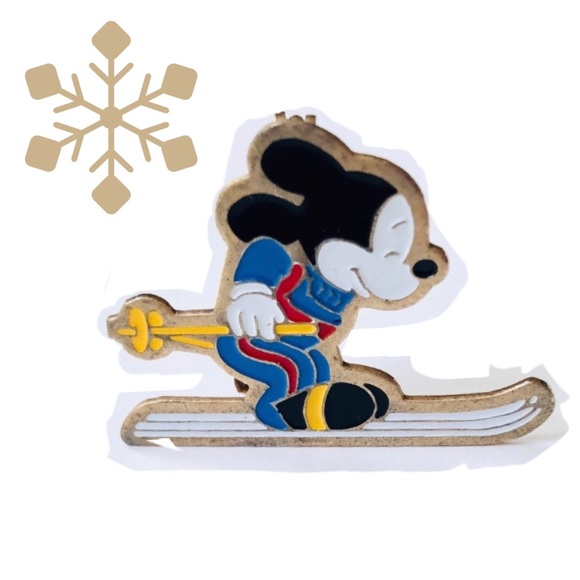 Disney Jewelry - 2 for $10: Vintage Disney Mickey Mouse Skiing Pin